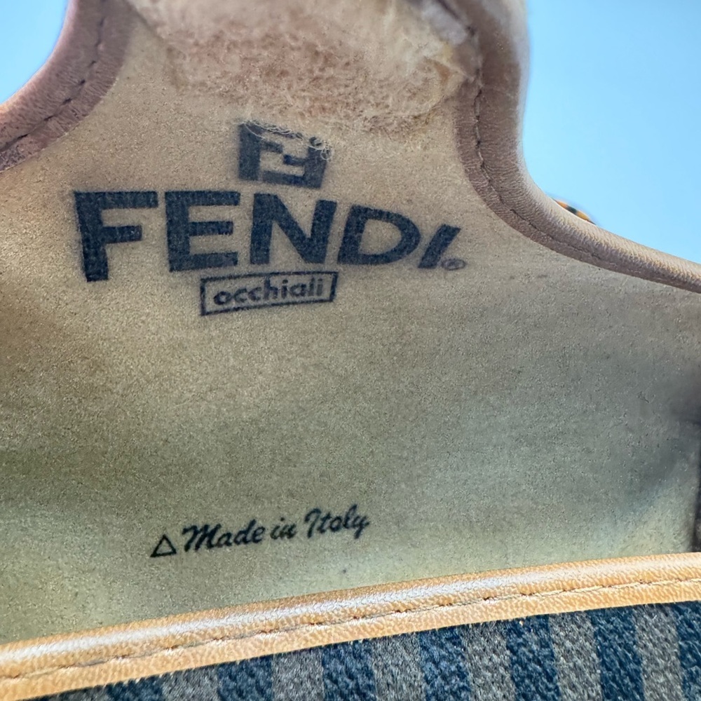 Fendi FS 261 Vintage Gold Oval Sunglasses Blue Lens Tortoise Italy w/ Case - Picture 10 of 10